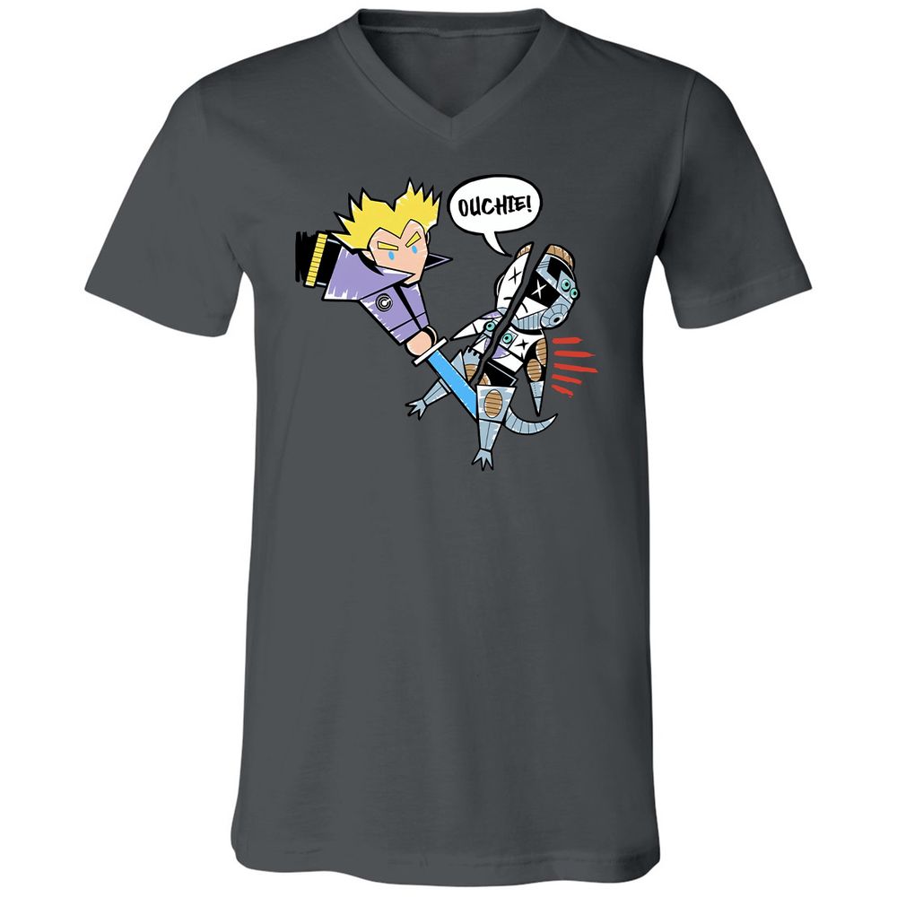 Unisex V-Neck T-Shirt - 64YUQTV5 - Asphalt - 12