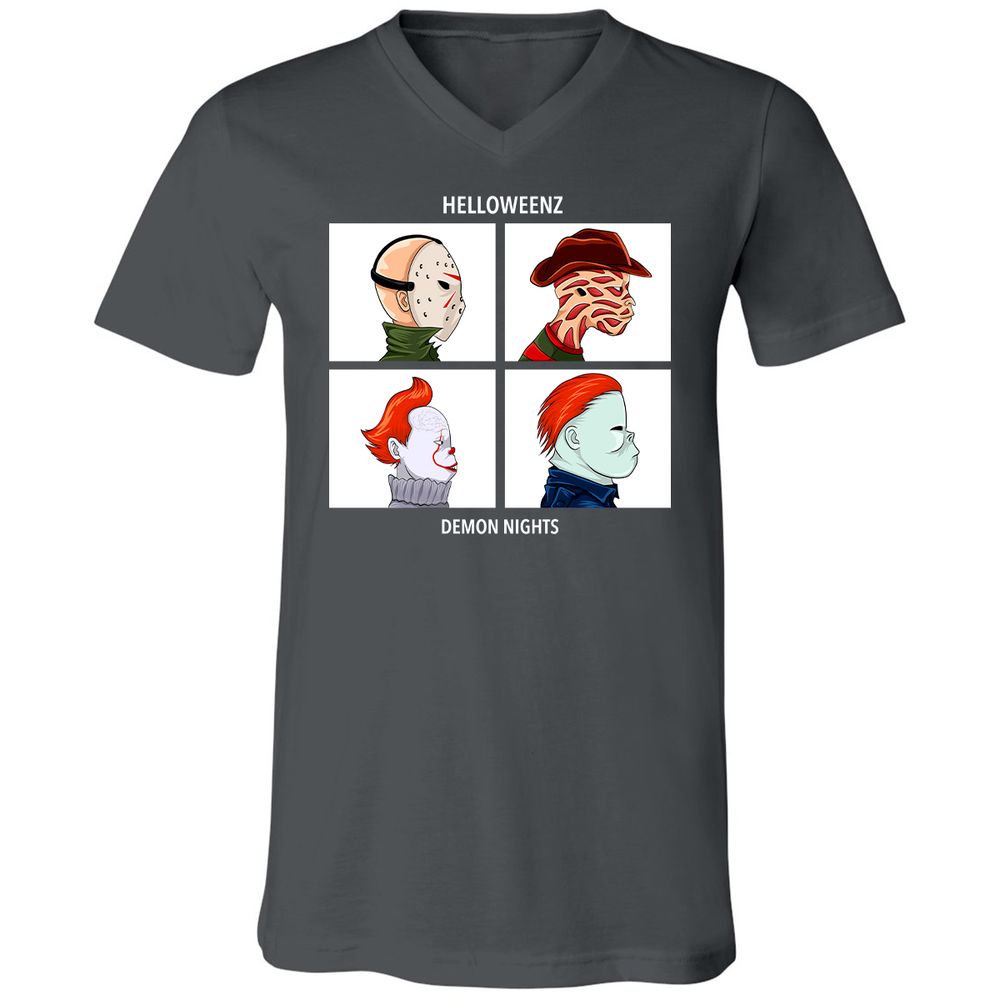 Unisex V-Neck T-Shirt - H1EBDSJJ - Asphalt - 12