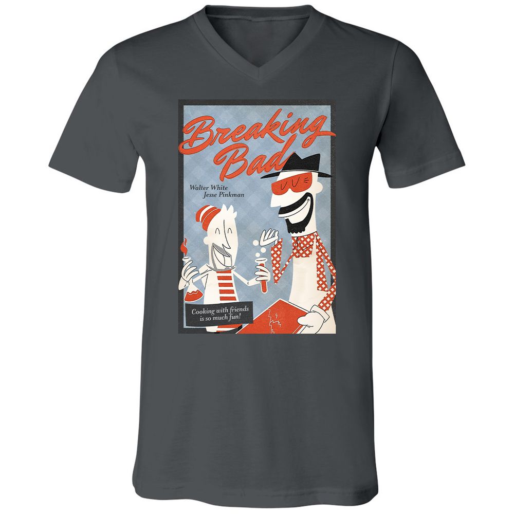 Unisex V-Neck T-Shirt - 3C5ZK7QT - Asphalt - 12