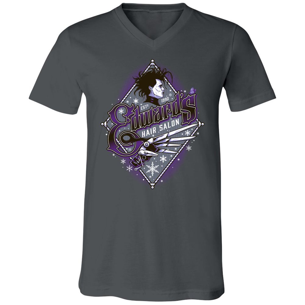 Unisex V-Neck T-Shirt - EXBDHJKM - Asphalt - 12