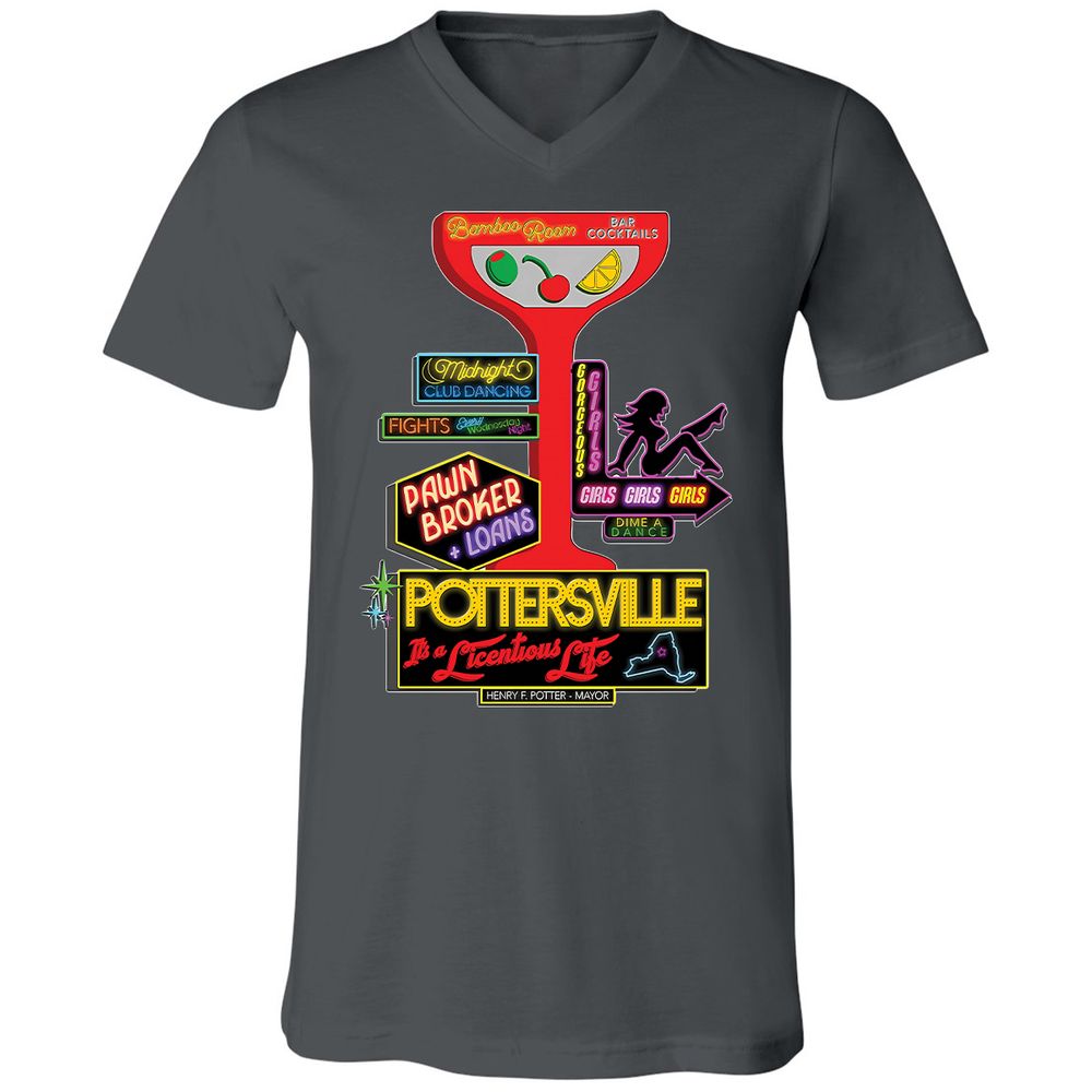 Unisex V-Neck T-Shirt - HMR5XC1A - Asphalt - 12