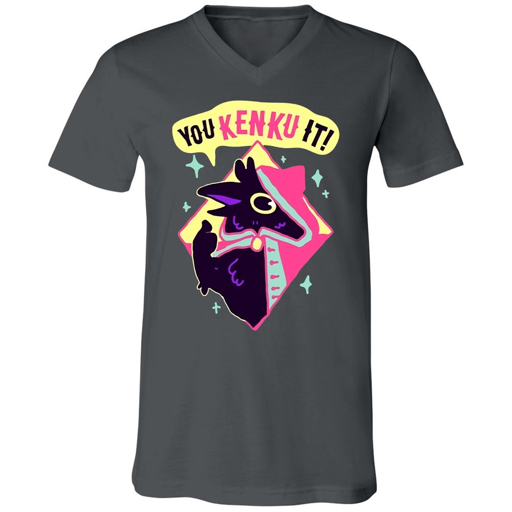 Unisex V-Neck T-Shirt - 4GUCF5S1 - Asphalt - 12