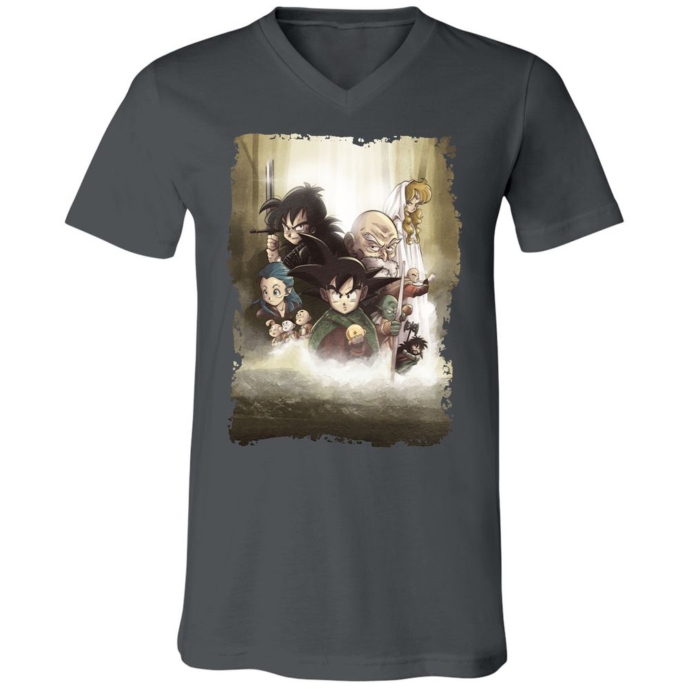 Unisex V-Neck T-Shirt - ZNUUR6J7 - Asphalt - 12