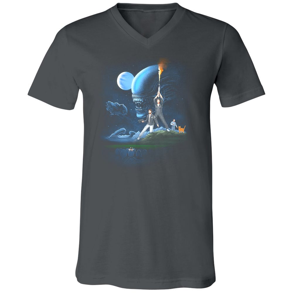 Unisex V-Neck T-Shirt - DJBBM2E9 - Asphalt - 12