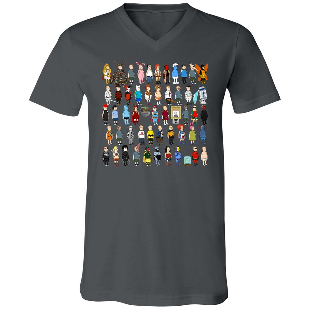 Unisex V-Neck T-Shirt - 7B8SC7PZ - Asphalt - 12