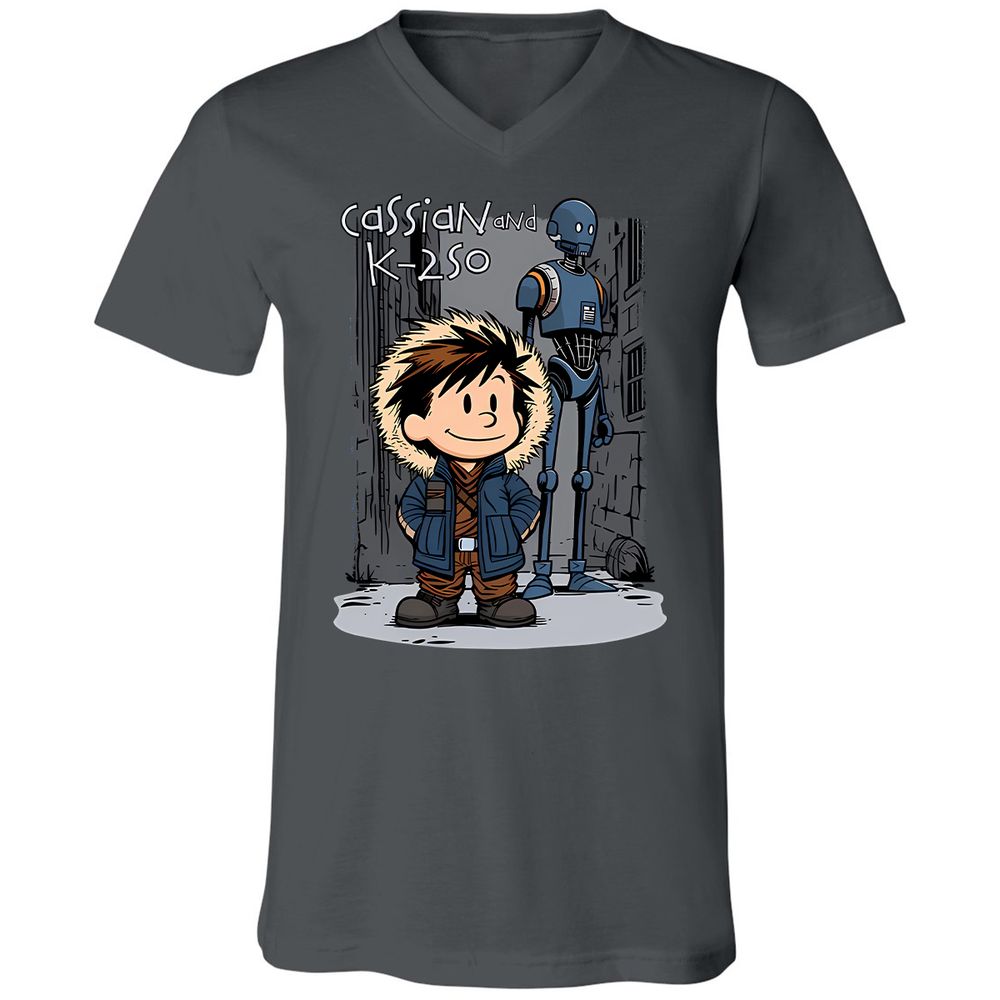 Unisex V-Neck T-Shirt - 7XF8XK8F - Asphalt - 12