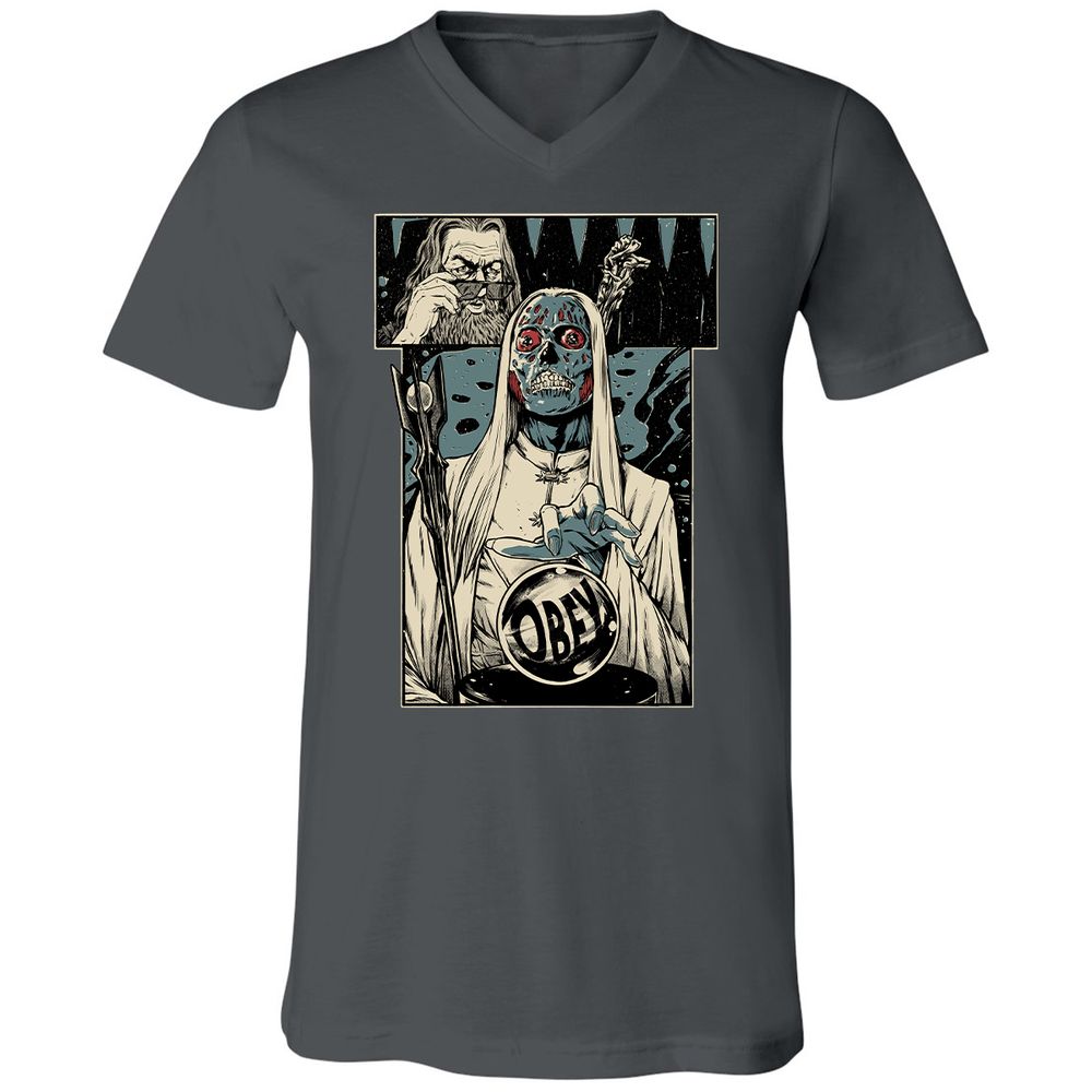 Unisex V-Neck T-Shirt - 51F7Z5GG - Asphalt - 12