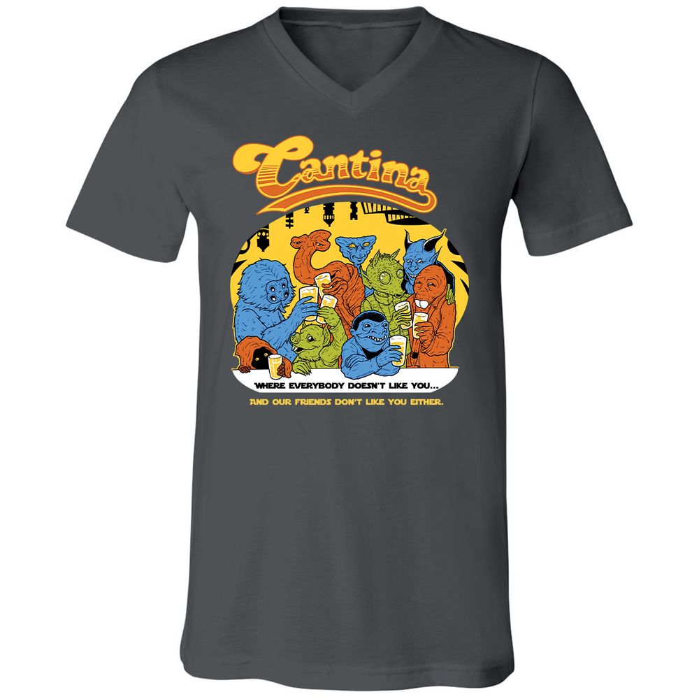 Unisex V-Neck T-Shirt - H28W73HL - Asphalt - 12