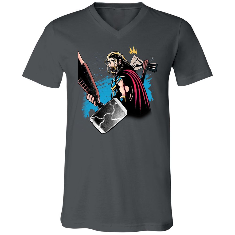 Unisex V-Neck T-Shirt - R4BTFEFH - Asphalt - 12