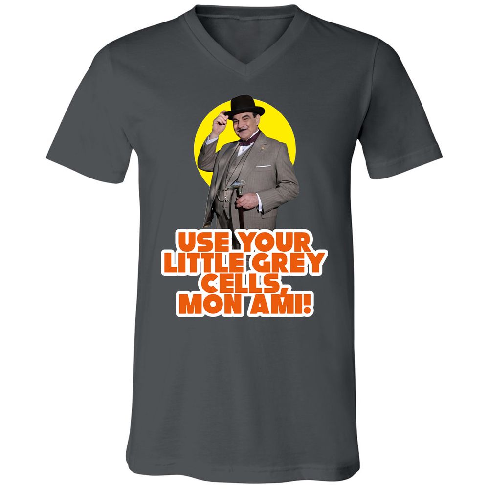 Unisex V-Neck T-Shirt - BKF9Z4MQ - Asphalt - 12