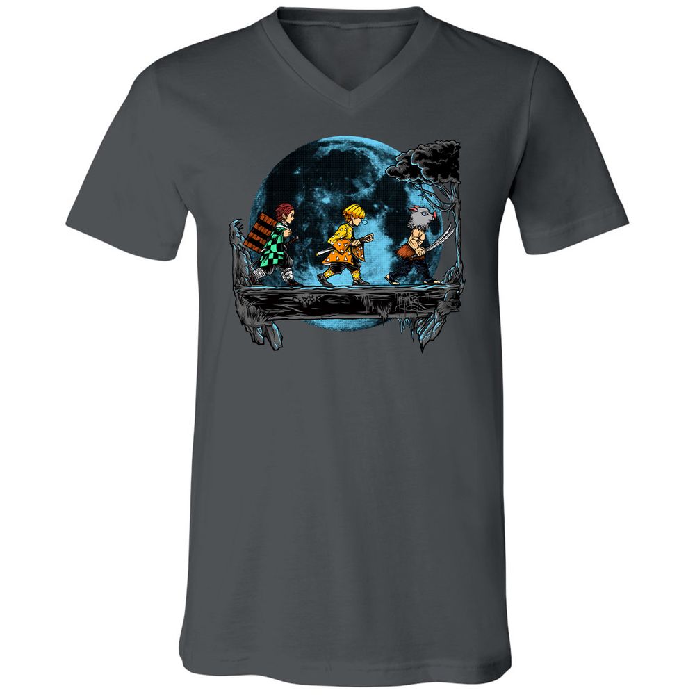 Unisex V-Neck T-Shirt - 97V2UERL - Asphalt - 12