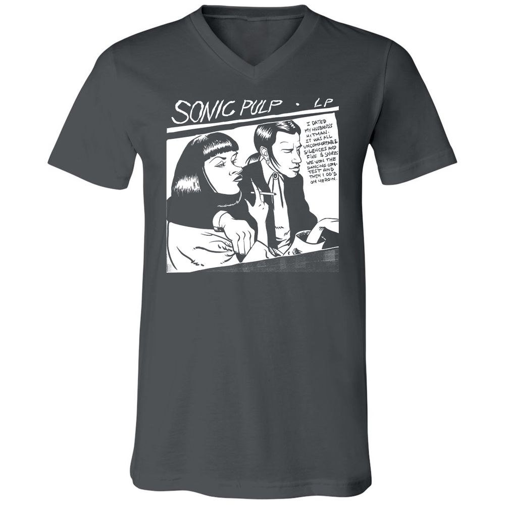 Unisex V-Neck T-Shirt - VZ8TQNLR - Asphalt - 12