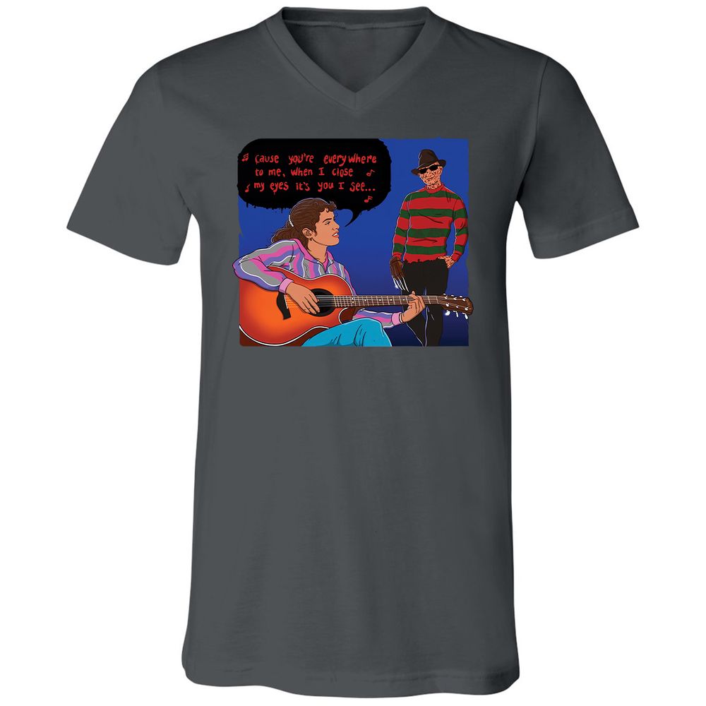 Unisex V-Neck T-Shirt - 9Z9Q9LC5 - Asphalt - 12
