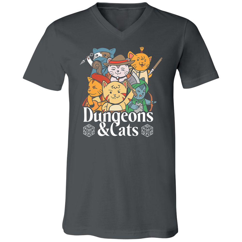 Unisex V-Neck T-Shirt - CUDMLNLW - Asphalt - 12