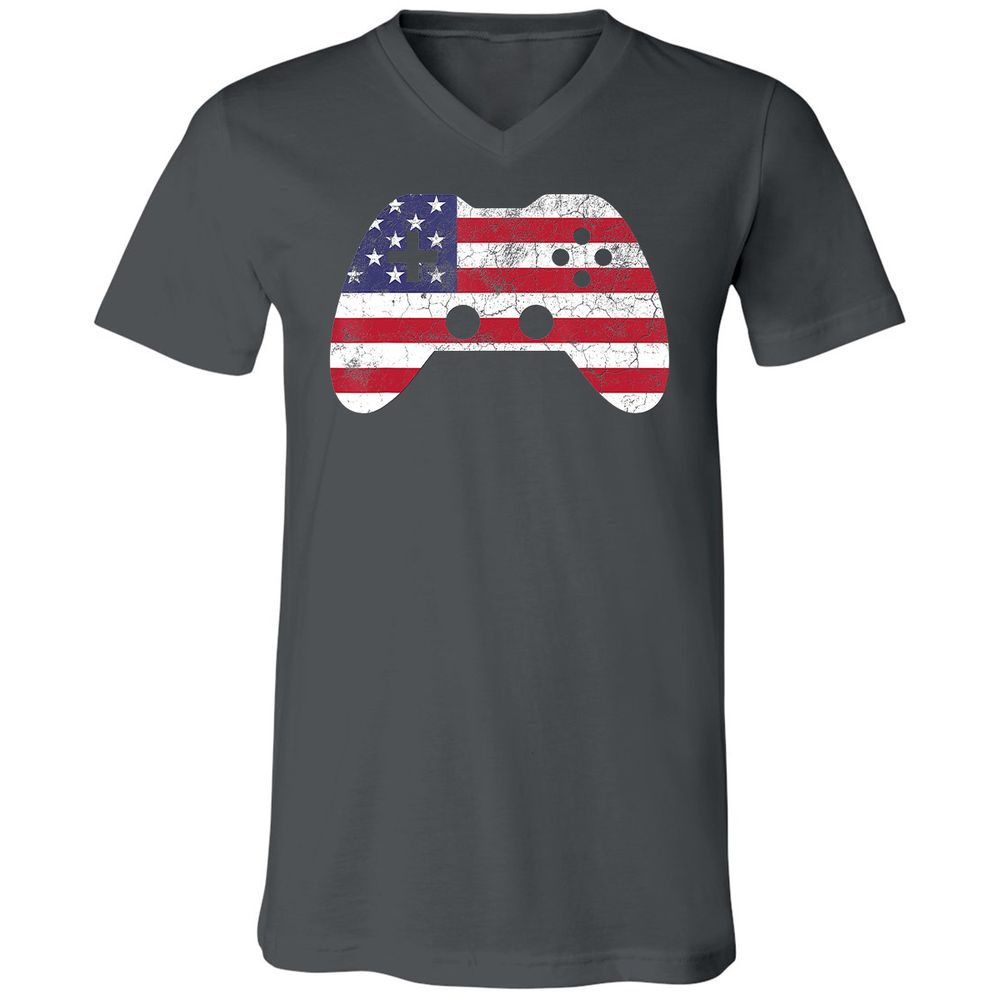 Unisex V-Neck T-Shirt - SKTKF55Q - Asphalt - 12
