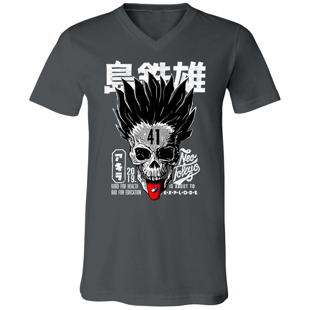 Unisex V-Neck T-Shirt - JP28EYZJ - Asphalt - 12