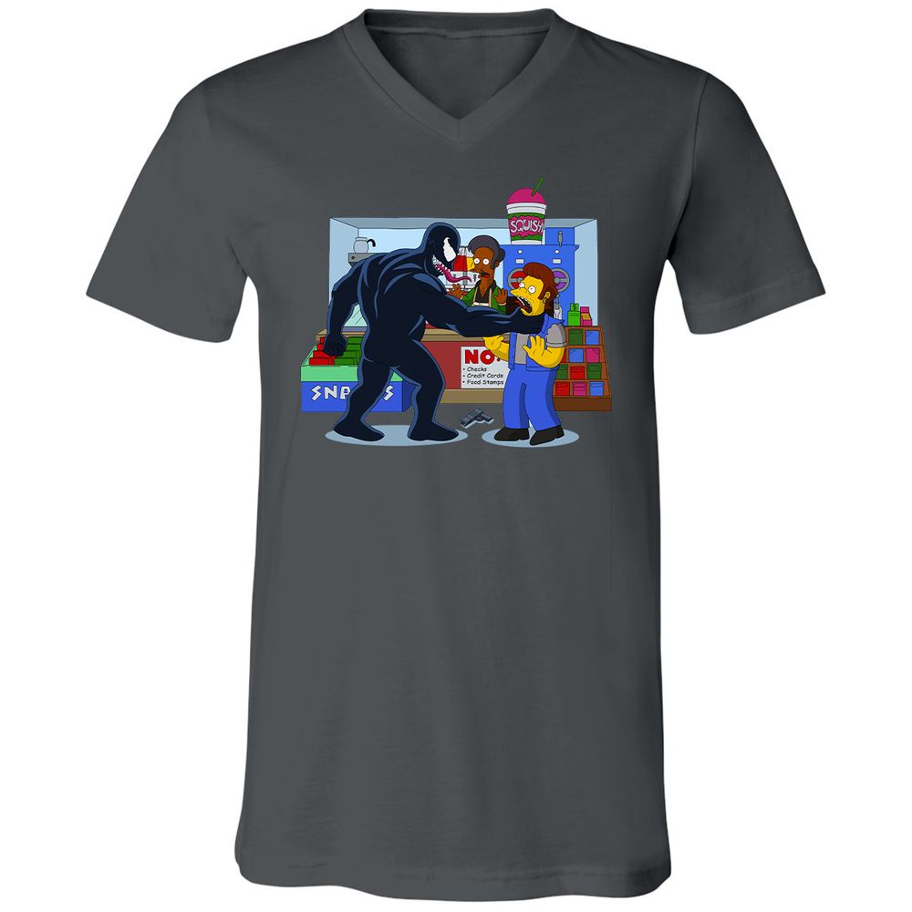 Unisex V-Neck T-Shirt - MQZKJBHY - Asphalt - 12