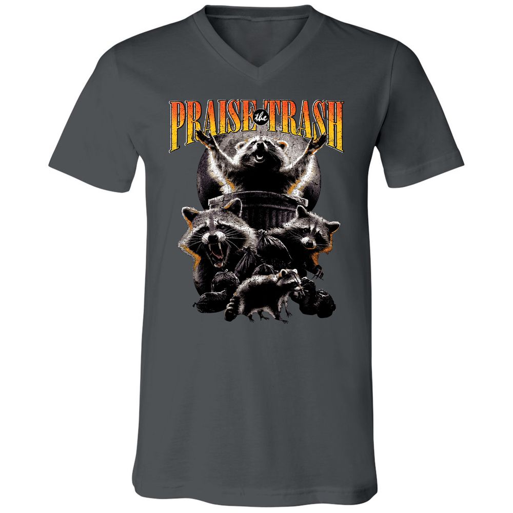 Unisex V-Neck T-Shirt - 14KXGNQQ - Asphalt - 12