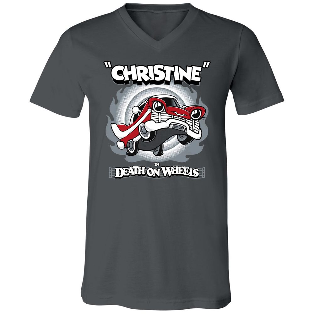 Unisex V-Neck T-Shirt - HTDZKFAT - Asphalt - 12