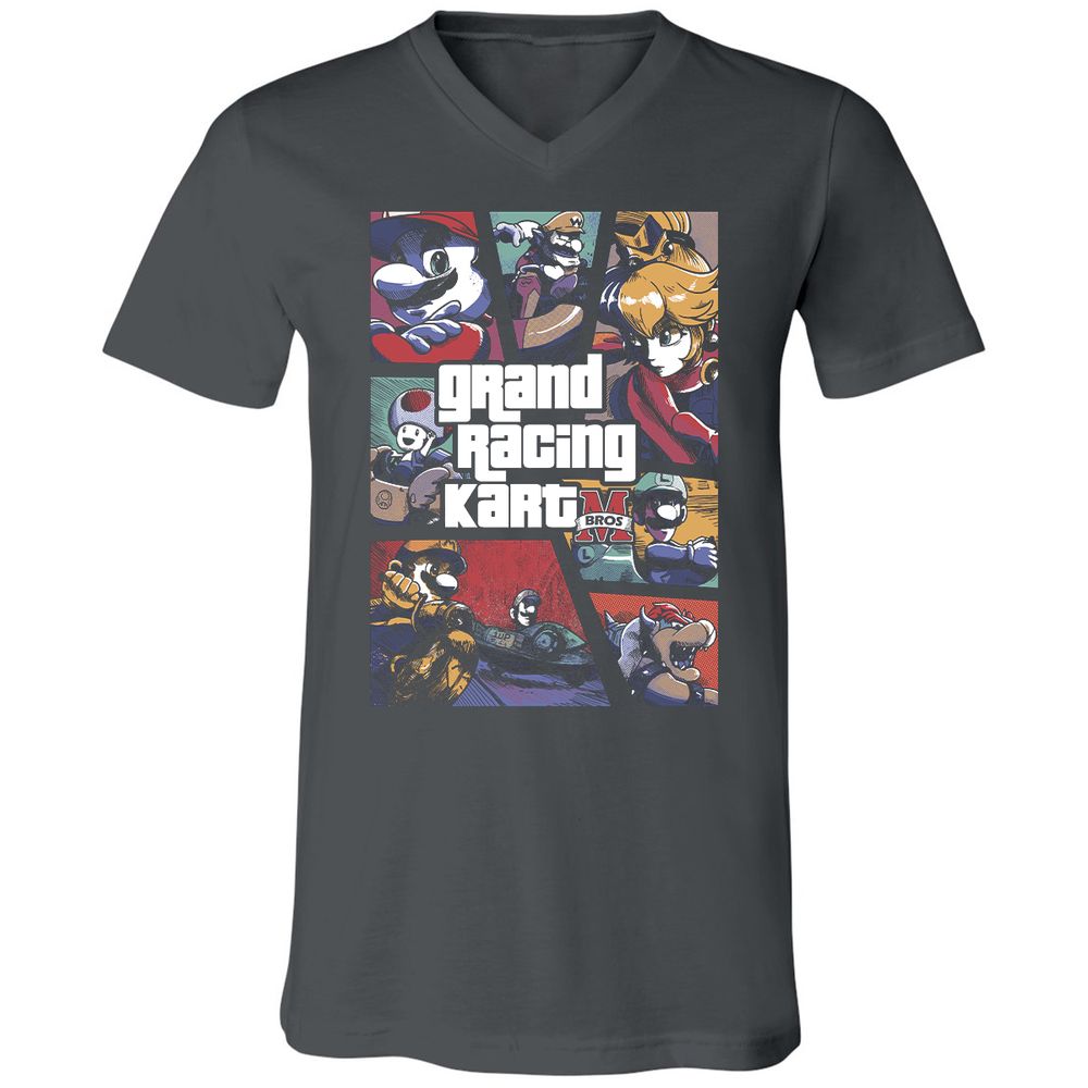 Unisex V-Neck T-Shirt - LU33VTL4 - Asphalt - 12