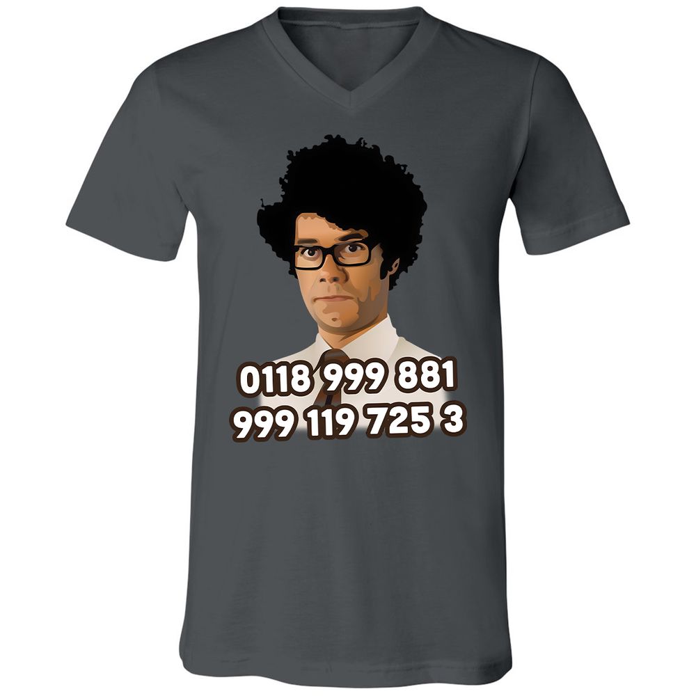 Unisex V-Neck T-Shirt - H9VCM36G - Asphalt - 12