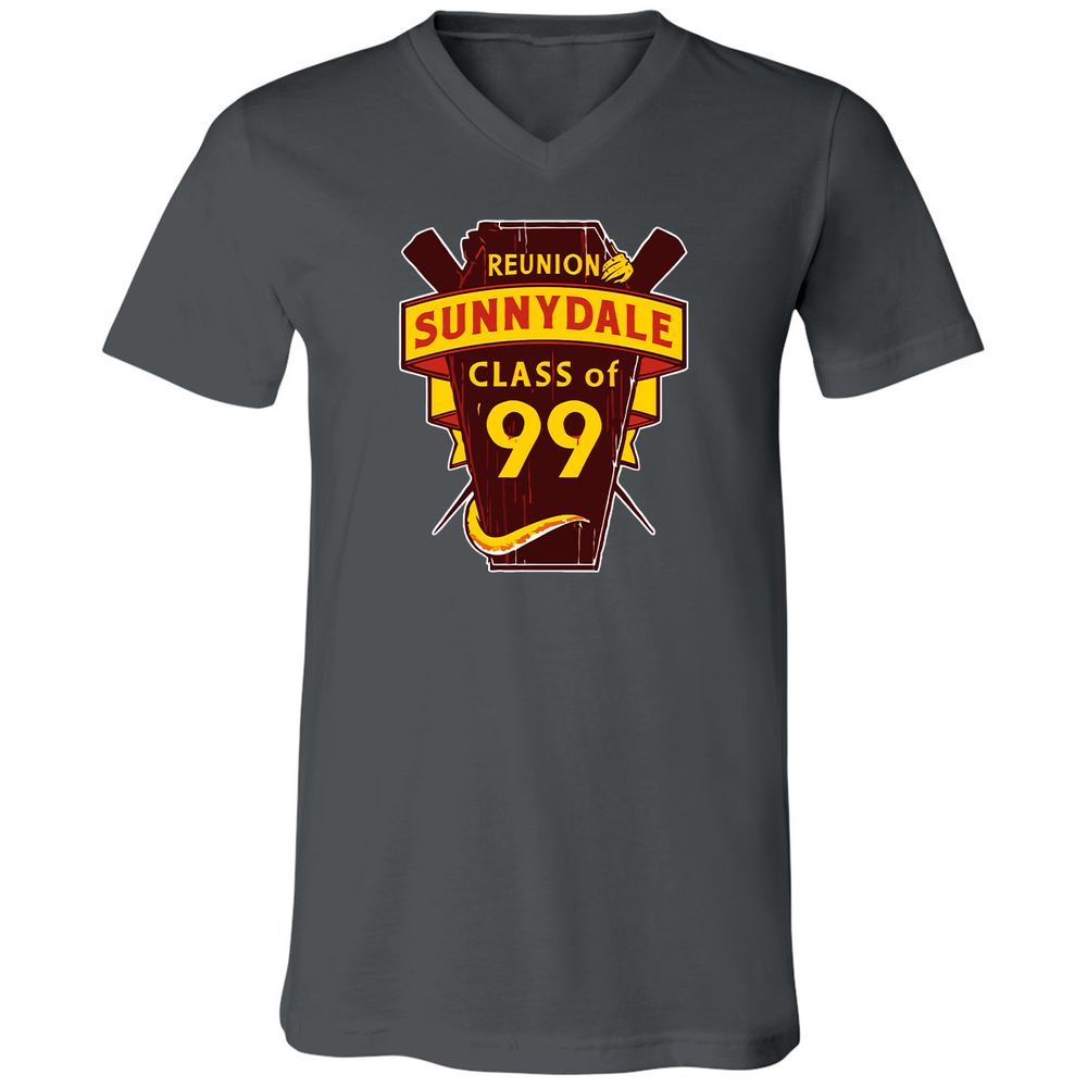 Unisex V-Neck T-Shirt - CFZ3Y9B4 - Asphalt - 12