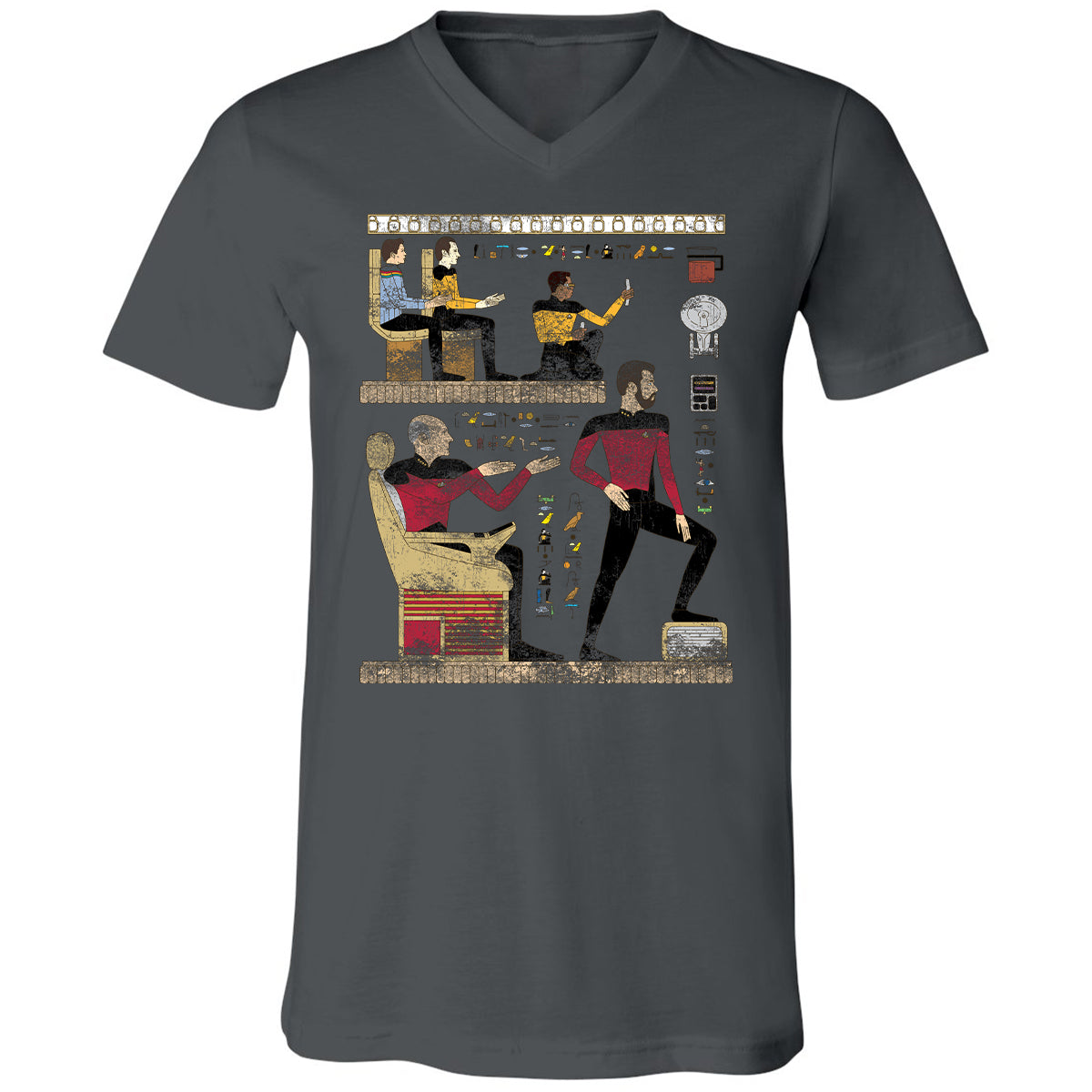 Unisex V-Neck T-Shirt - YGG9BPS4 - Asphalt - 12