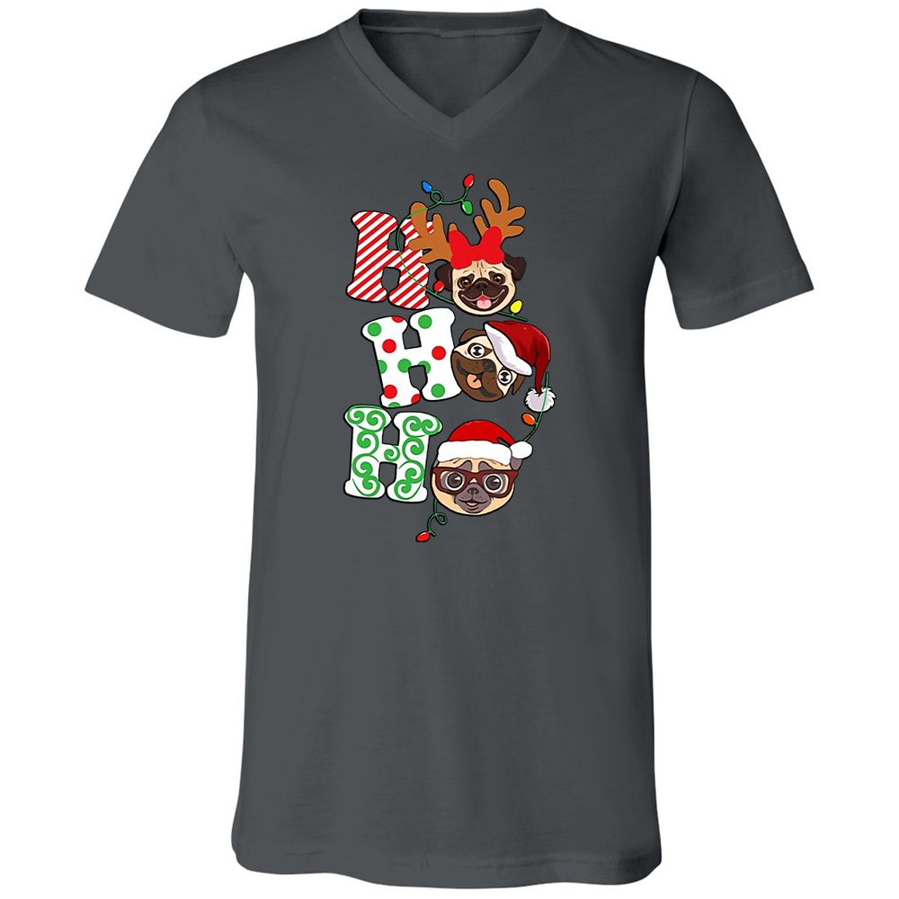 Unisex V-Neck T-Shirt - VXZ68U8F - Asphalt - 12
