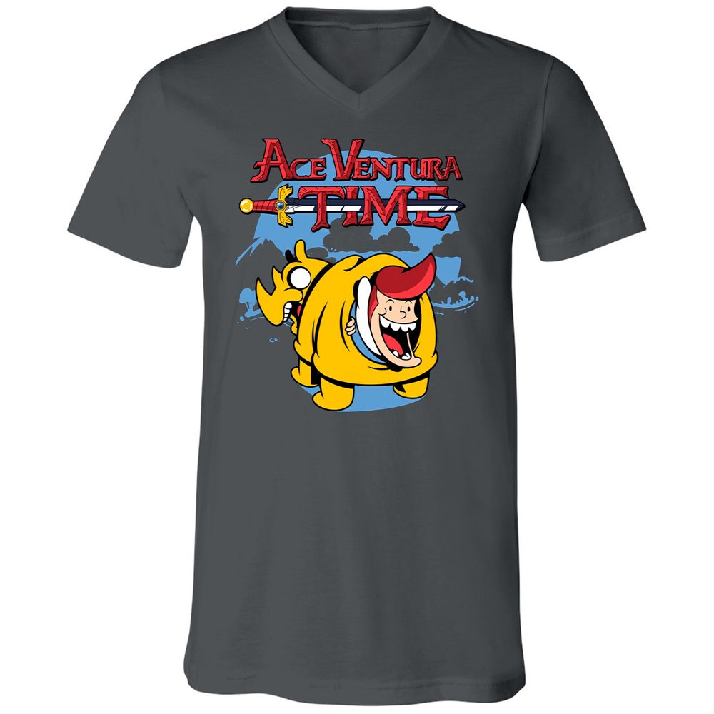 Unisex V-Neck T-Shirt - 4QXXE54P - Asphalt - 12
