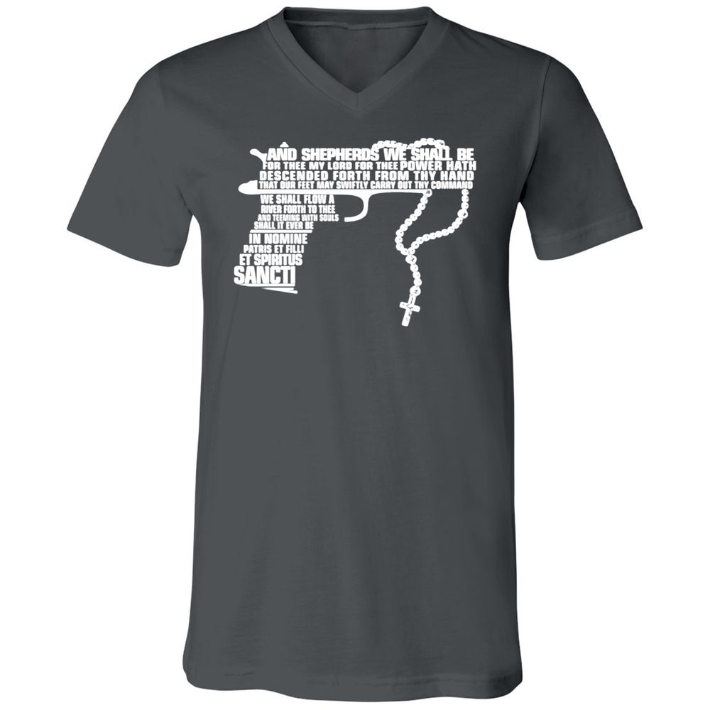 Unisex V-Neck T-Shirt - 41C1GSBZ - Asphalt - 12