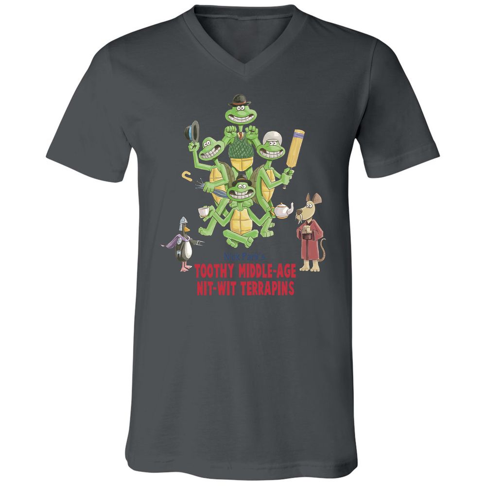 Unisex V-Neck T-Shirt - 3EB1U517 - Asphalt - 12
