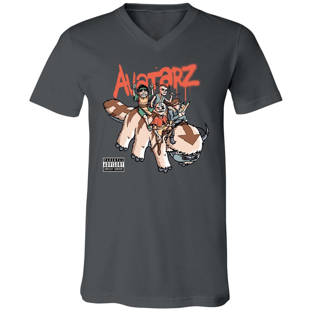 Unisex V-Neck T-Shirt - 6ESGXQNT - Asphalt - 12