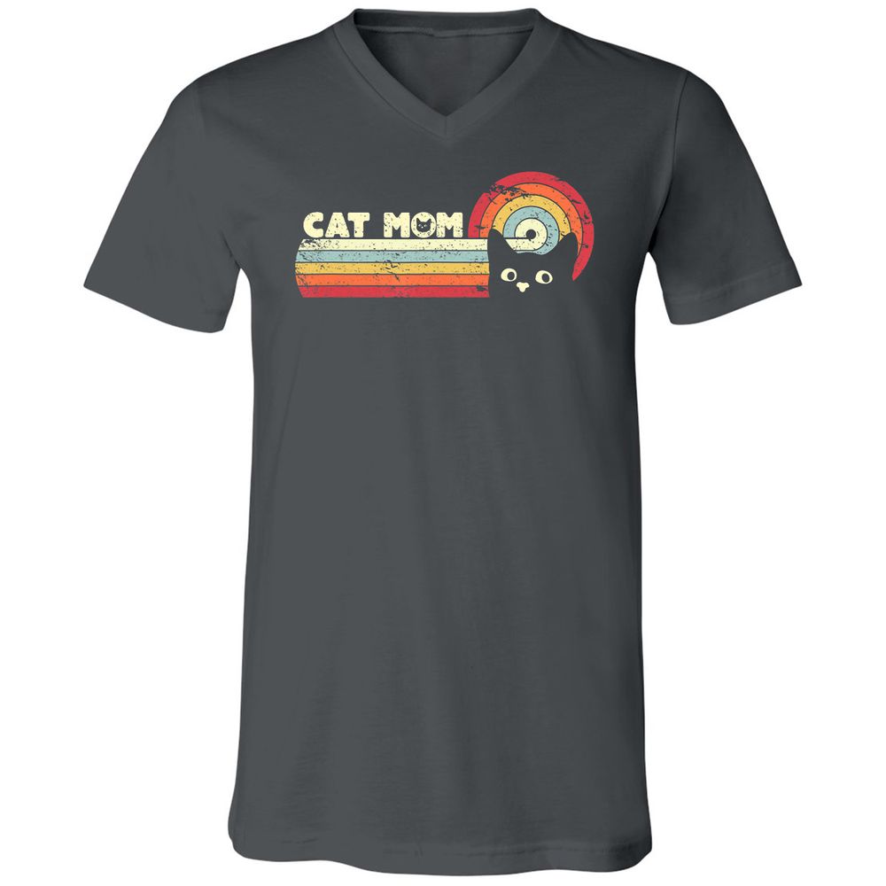 Unisex V-Neck T-Shirt - C5T6W88W - Asphalt - 12