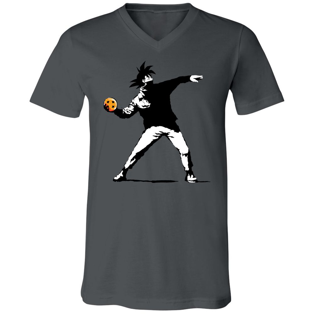Unisex V-Neck T-Shirt - KEVQBWVK - Asphalt - 12