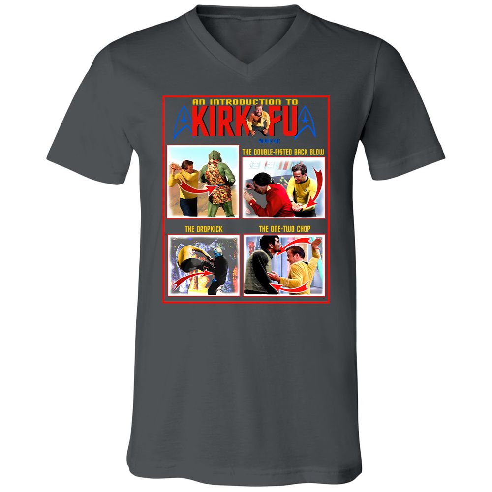 Unisex V-Neck T-Shirt - 1ZMQY5XB - Asphalt - 12