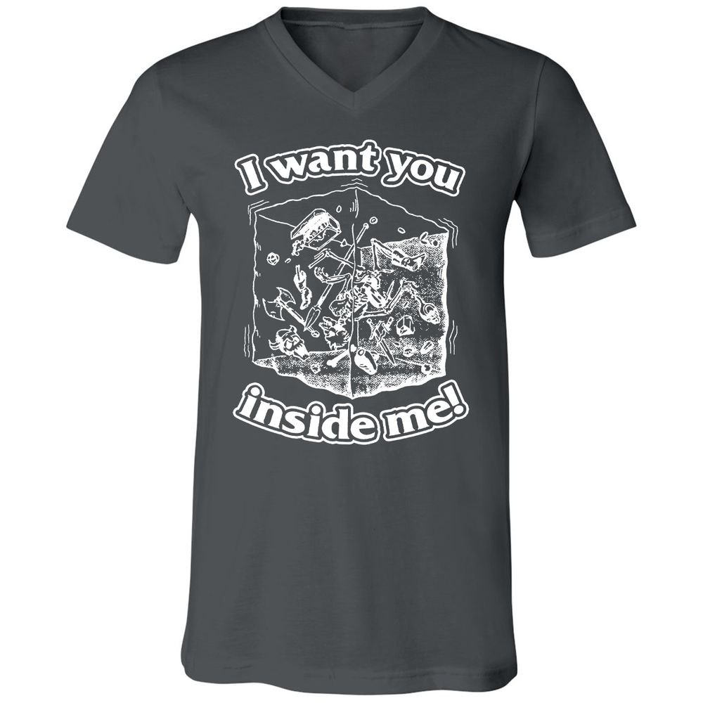 Unisex V-Neck T-Shirt - 3ANWMR1T - Asphalt - 12