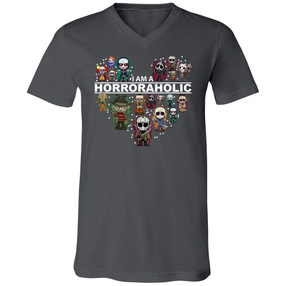 Unisex V-Neck T-Shirt - CMVEXHCL - Asphalt - 12