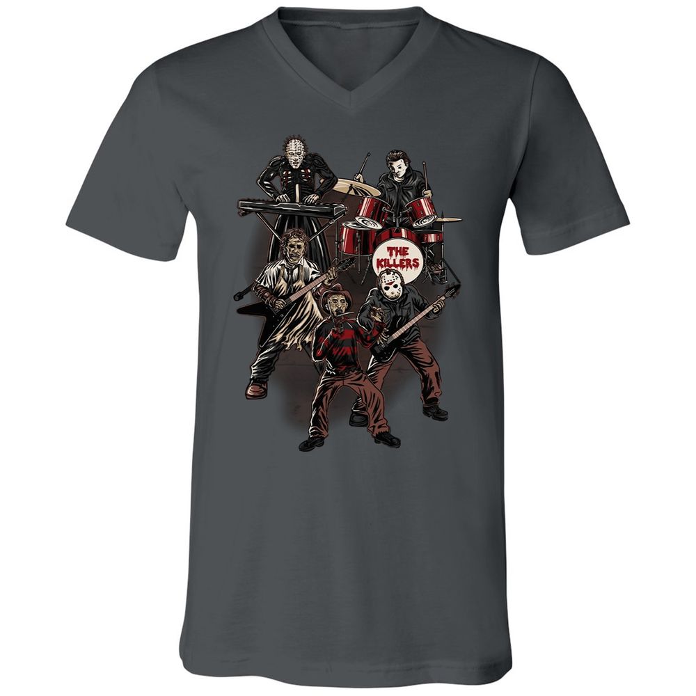 Unisex V-Neck T-Shirt - GZSWG9F3 - Asphalt - 12