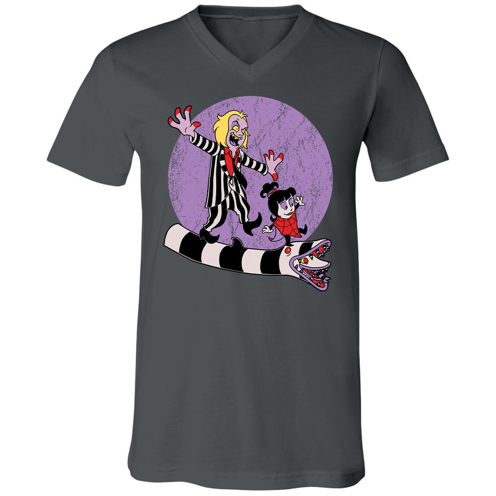 Unisex V-Neck T-Shirt - SKB9WUQH - Asphalt - 12