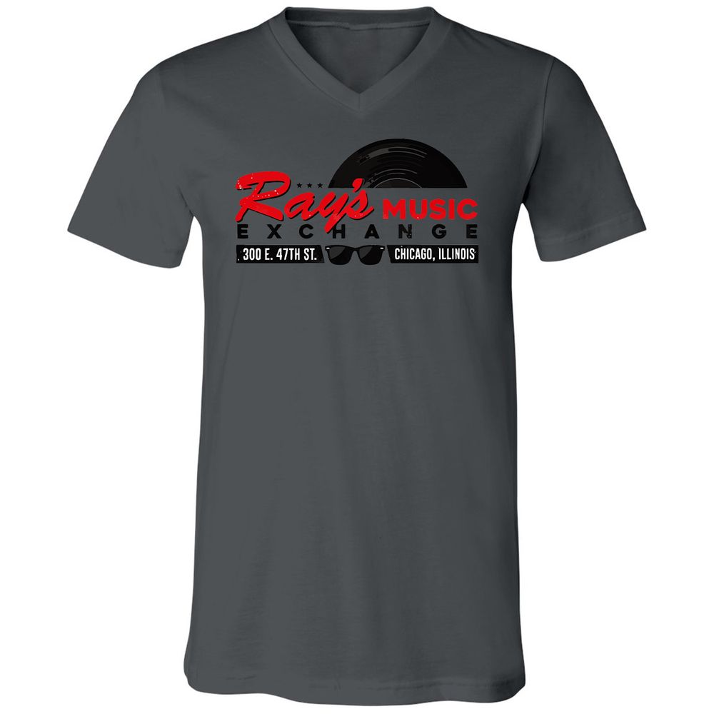 Unisex V-Neck T-Shirt - NX44KWYY - Asphalt - 12