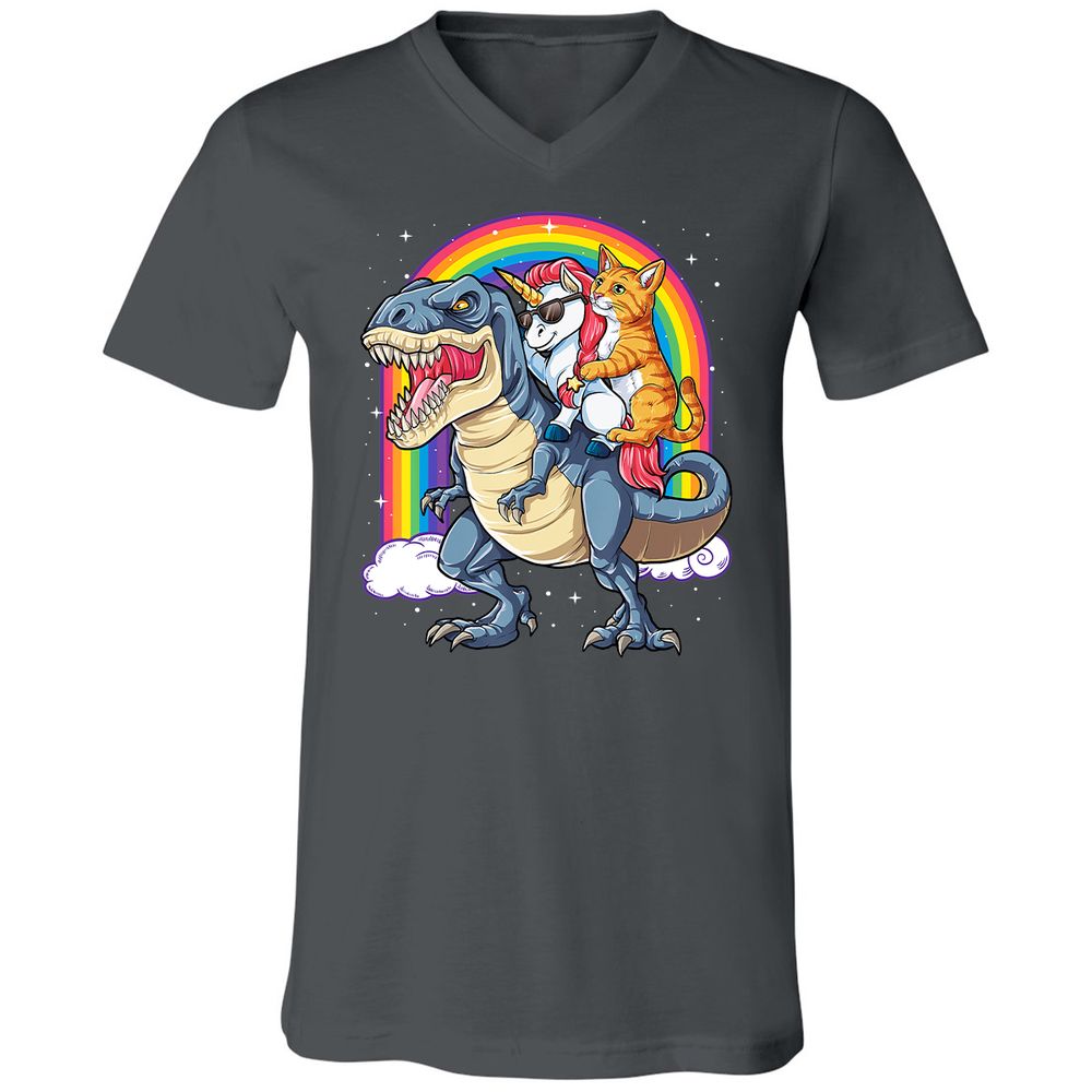 Unisex V-Neck T-Shirt - LEMNXADS - Asphalt - 12