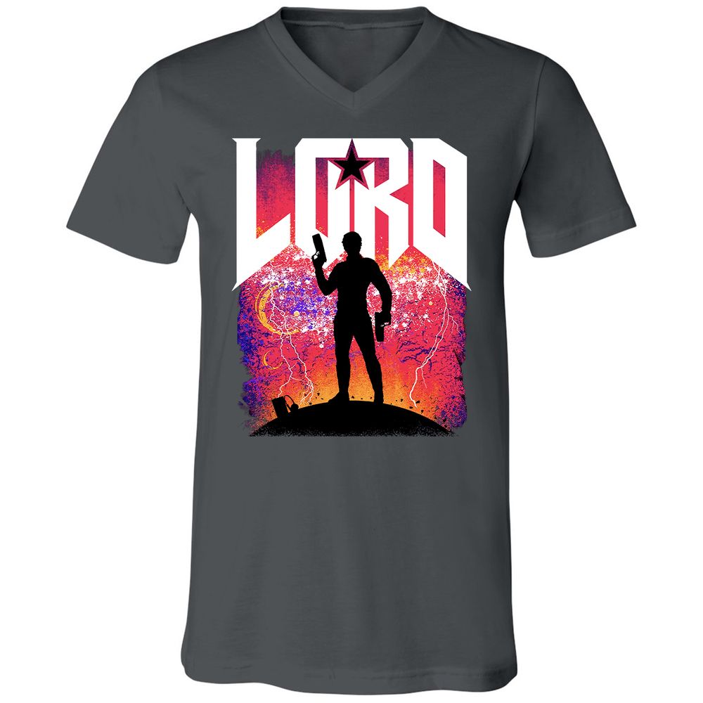 Unisex V-Neck T-Shirt - QVZ86QZ3 - Asphalt - 12