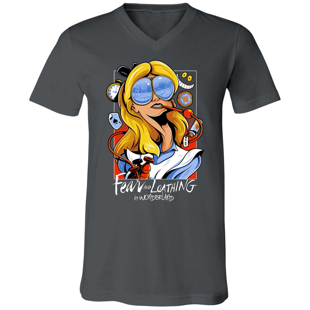 Unisex V-Neck T-Shirt - P7K7CRL8 - Asphalt - 12