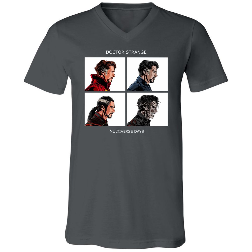 Unisex V-Neck T-Shirt - 87F8GCTJ - Asphalt - 12