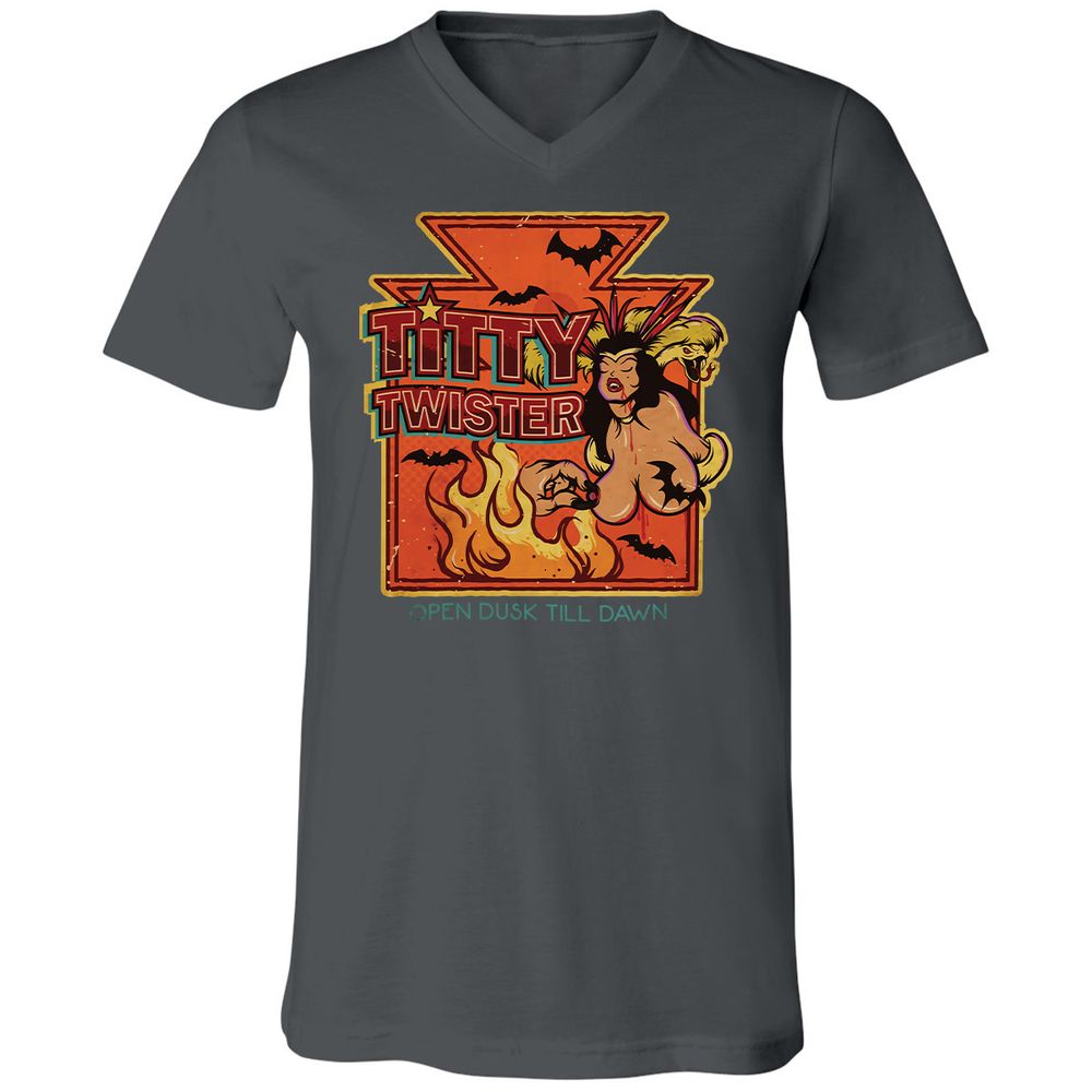 Unisex V-Neck T-Shirt - UMUWJ6LJ - Asphalt - 12