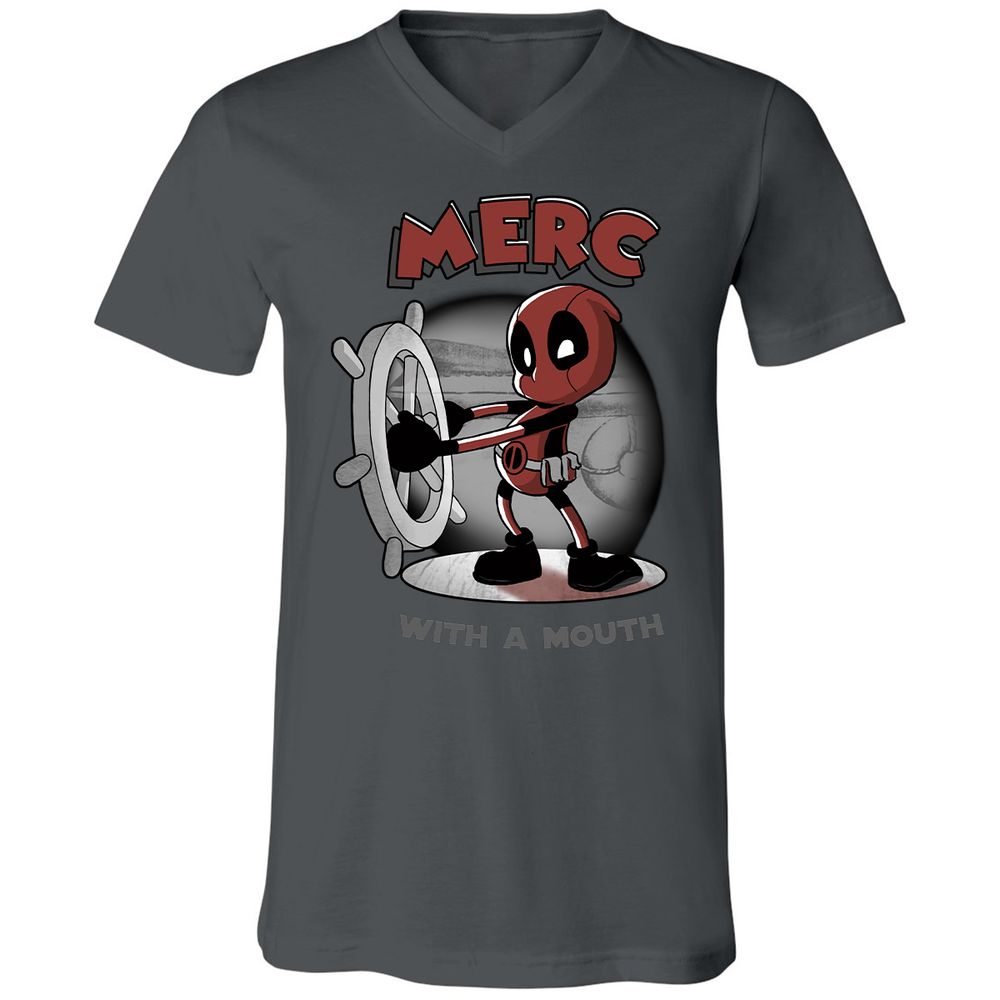 Unisex V-Neck T-Shirt - ARPCGBMZ - Asphalt - 12