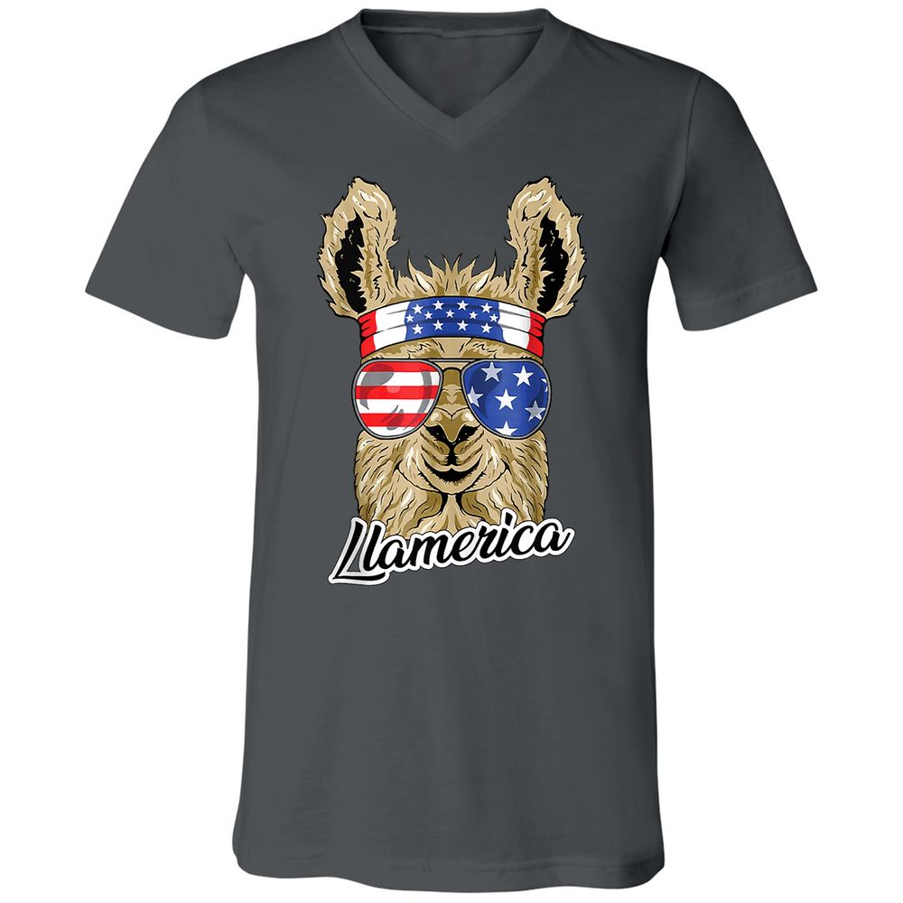 Unisex V-Neck T-Shirt - ZY4XCZ3M - Asphalt - 12