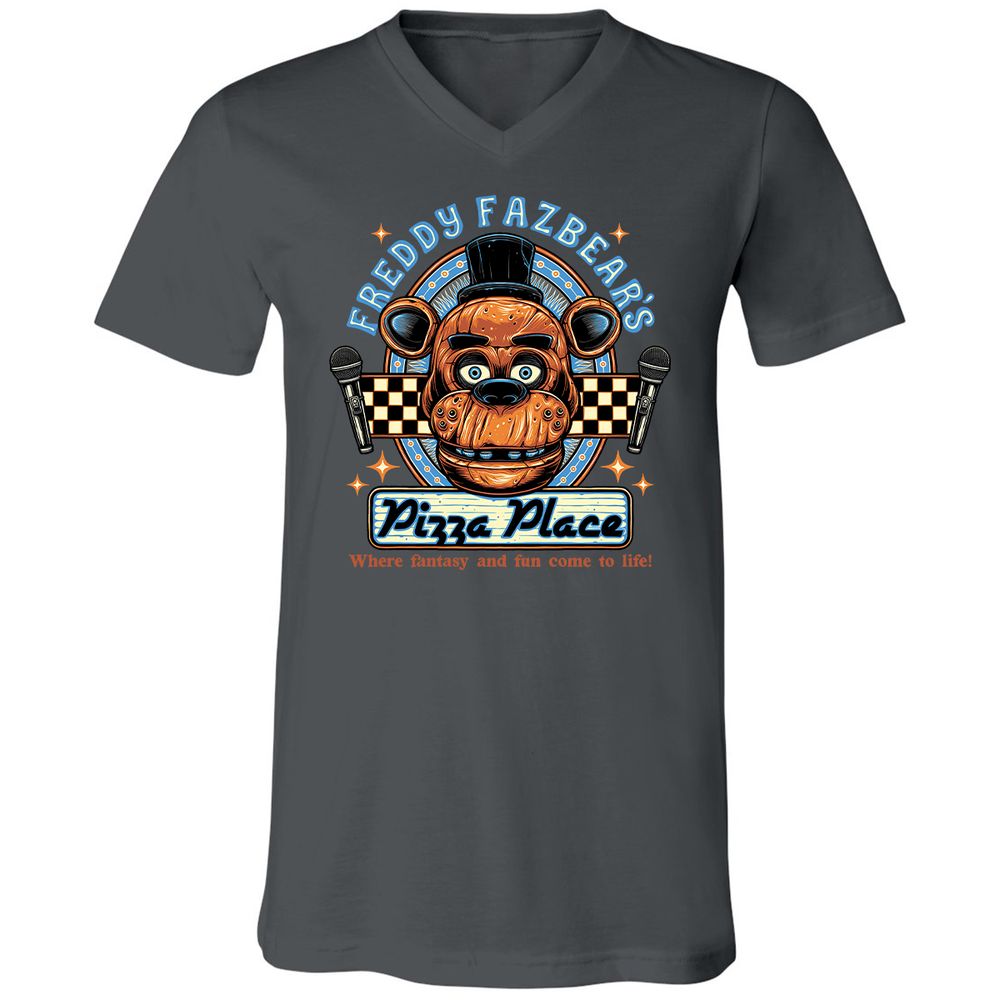 Unisex V-Neck T-Shirt - TBH9T4WC - Asphalt - 12