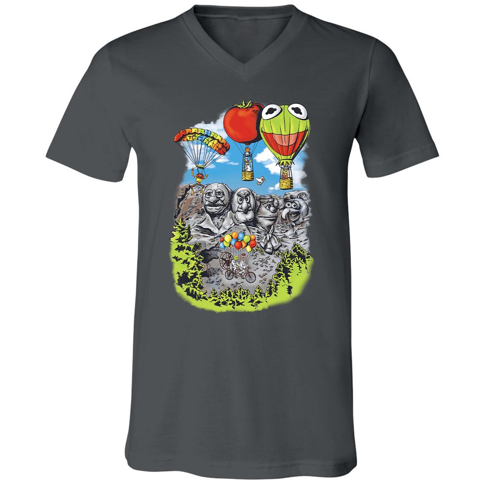 Unisex V-Neck T-Shirt - B6W3USD2 - Asphalt - 12