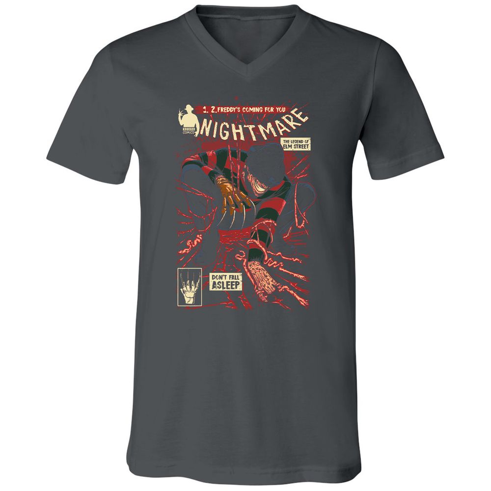 Unisex V-Neck T-Shirt - QS47BQ7H - Asphalt - 12